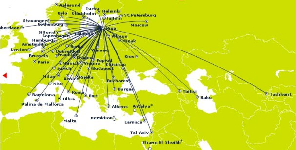 airbaltic riga 11 2014 route map